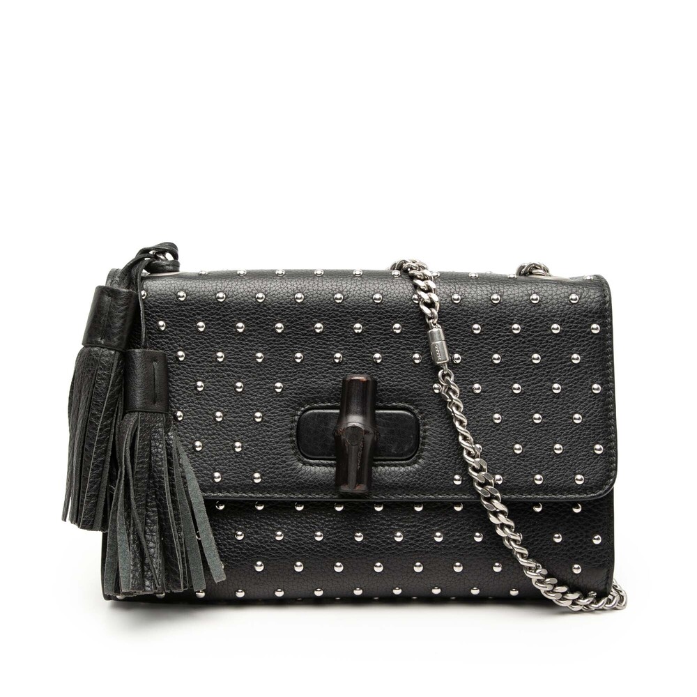 Pre-Loved Gucci Medium Studded Leather Miss Bamboo Crossbody